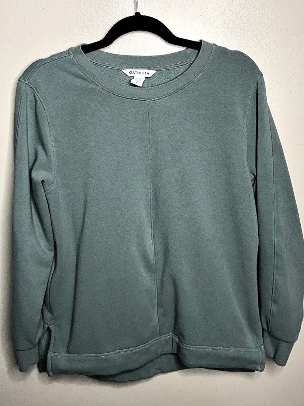 Athleta Retro Plush Sweatshirt Green Sz Small